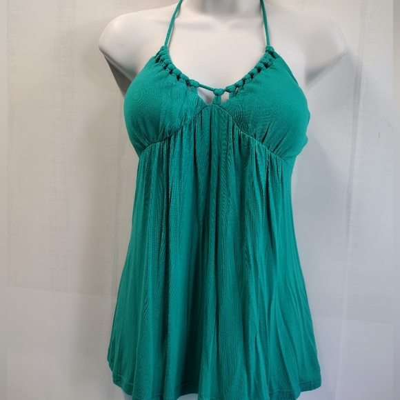 De Colores Halter Tie Back Top Green Emerald Size S - Picture 3 of 10